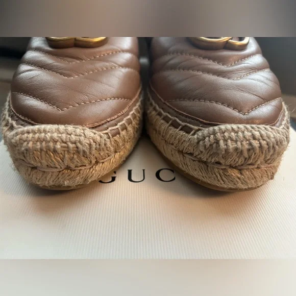 Gucci Leather Espadrille with Double G-Authentic - Beige/Mauve